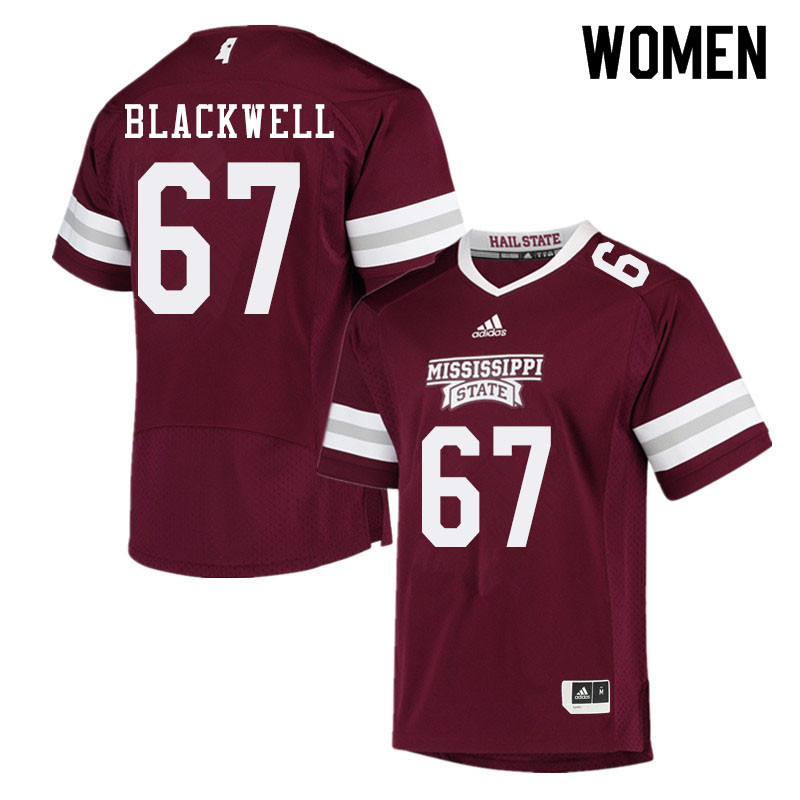 Women #67 Paul Blackwell Mississippi State Bulldogs College Football Jerseys Sale-Maroon